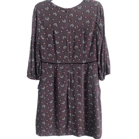 Boden Grey Maple Leaf Print Dress Size 8R - Picture 8 of 13